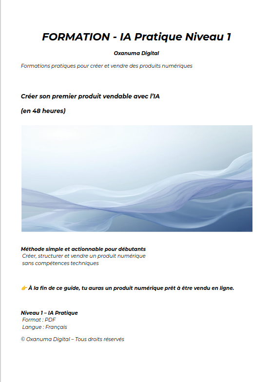 FORMATION - IA Pratique - Niveau 1