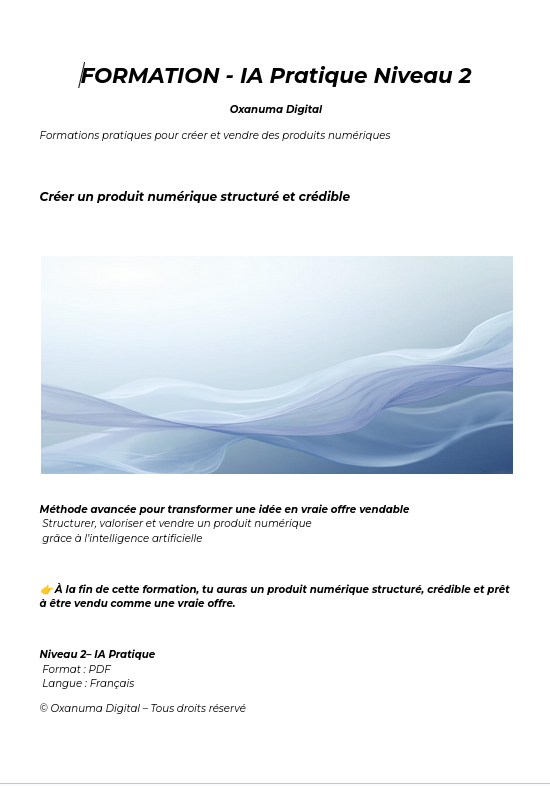 FORMATION - IA Pratique - Niveau 2